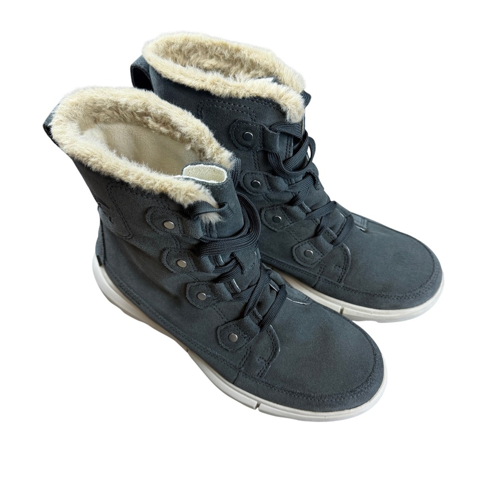Sorel Explorer II Joan Waterproof Winter Boots Gray Faux Fur NL5031-028 Mens 7.5